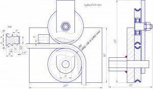 Рисуване на снимка чертеж на машина за огъване на тръби