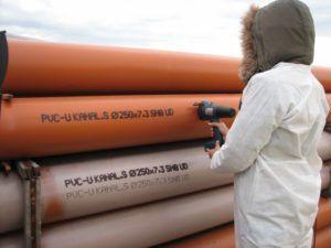 Маркировка на PVC водопроводни тръби Снимка - пример за маркиране на PVC водопроводни тръби