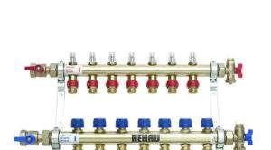 пример за колекторен гребен за водопроводни тръби Снимка - пример за гребенен колектор за водоснабдителна система със смесителен блок