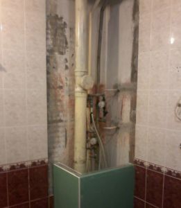 подвижна кутия, изработена от гипсокартон и плочки Снимка: Как да си направим подвижна кутия от гипсокартон и плочки