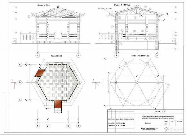 изискана беседка от Китай Снимка: Чертеж на беседка в китайски стил