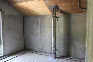 Изход за дим през тавана Снимка: Изход за димоотвод през тавана