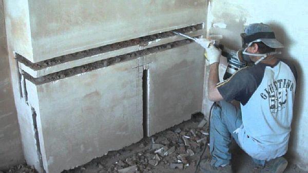 В търсене на тръбопровод Снимка 4. Пробиване на стени за тръбопроводи