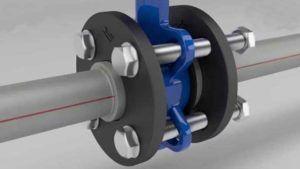 фланцово свързване-пластмаса Снимка: Фланцово свързване на пластмасови тръби