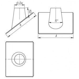 чертеж кри`зы за дъмохода 30 Снимка: чертеж на капак за комин с размери 30/45.