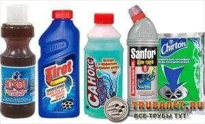 химически почистващи препарати за канализация Снимка - Химически препарати за почистване на канали