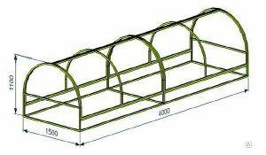 Снимка - Чертеж на сводеста оранжерия, изработена от профилни тръби