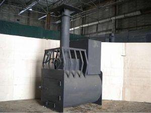 Снимка - Хоризонтална фурна с кошница и резервоар.