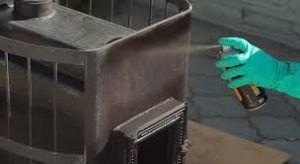 Снимка - Боядисване на печката.