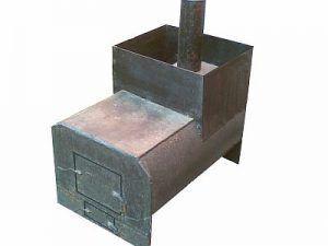 Снимка - Хоризонтална печка, изработена от тръба за баня.