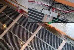 Снимка - Монтиране на температурен сензор и свързване на пода.