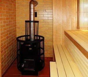 Снимка - Версия на печка, направена от тръба за сауна