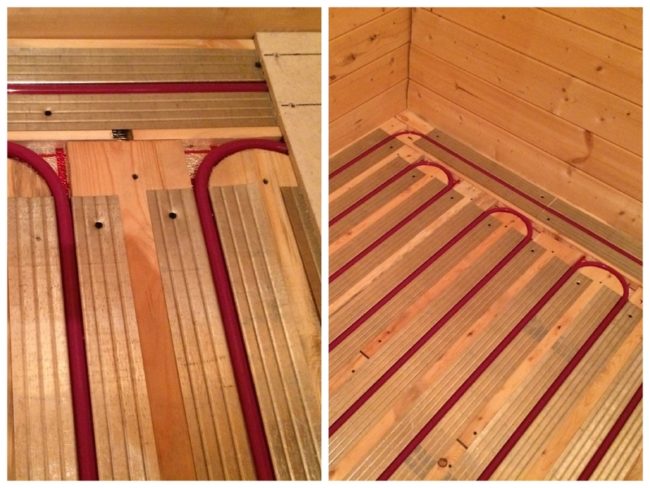 Снимка - Полагане на воден кръг върху греди