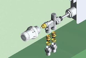 Снимка - Свързване на монтажния комплект към радиатора