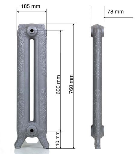 Снимка - разрез на чугунен радиатор