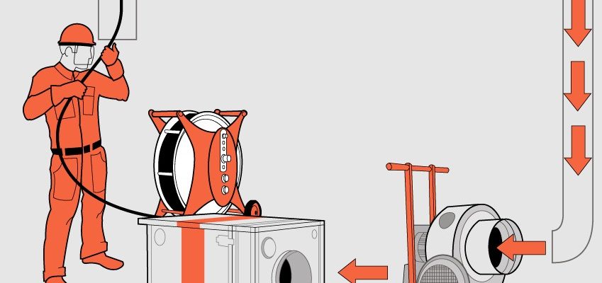 Снимка - Почистване на вътрешните стени на въздуховоди