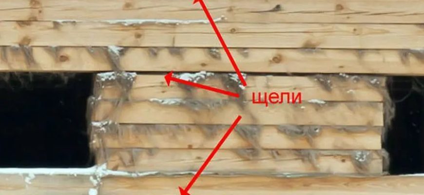 Снимка - Пролуки в ставите на гредите на рамкова къща