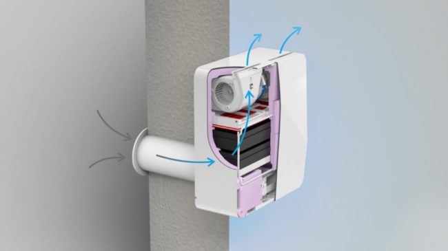 Снимка - Бризър за приток на въздух за апартамент