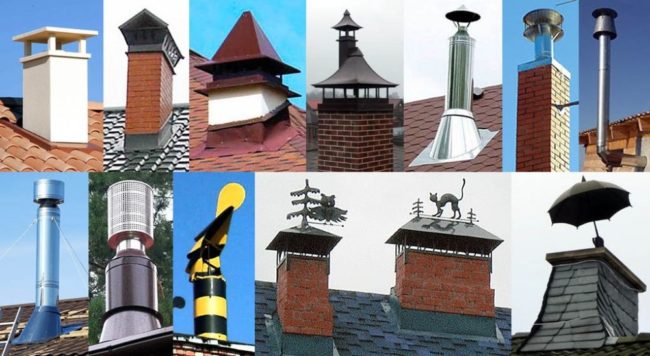 Снимка на дефлектори на вентилация и комин