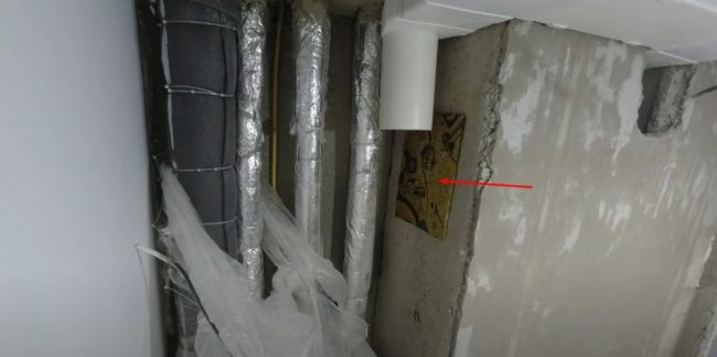 Снимка на звукоизолация на стена под вентилатор за канали