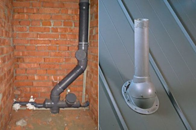 Снимка на изхода на канализационен щранг на покрива