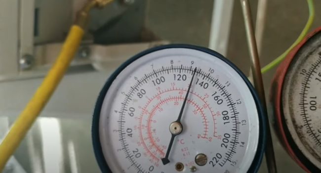 Снимка: Увеличаване на налягането на манометъра след стартиране на климатика