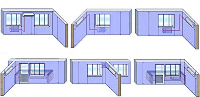 Снимки на опции за монтаж на сплит система