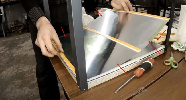 Снимка на топлообменник, изработен от плочи и напречни греди