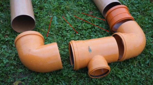 Снимка - Тройник, колена и муфа за навиване на корпус, изработен от тръби 160 мм