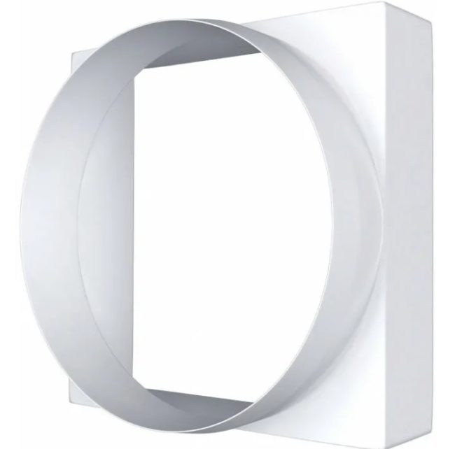 Снимка: Пластмасов адаптер за свързване на кръгъл потопяем охладител към квадратен въздуховод