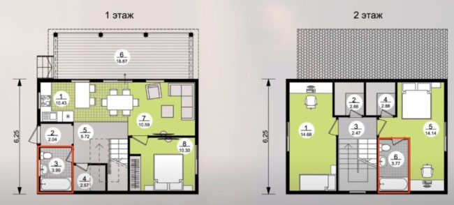 Снимка: Проект на двуетажна къща с изместени бани