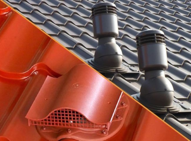 Снимка на прониквания и аератори на покрива