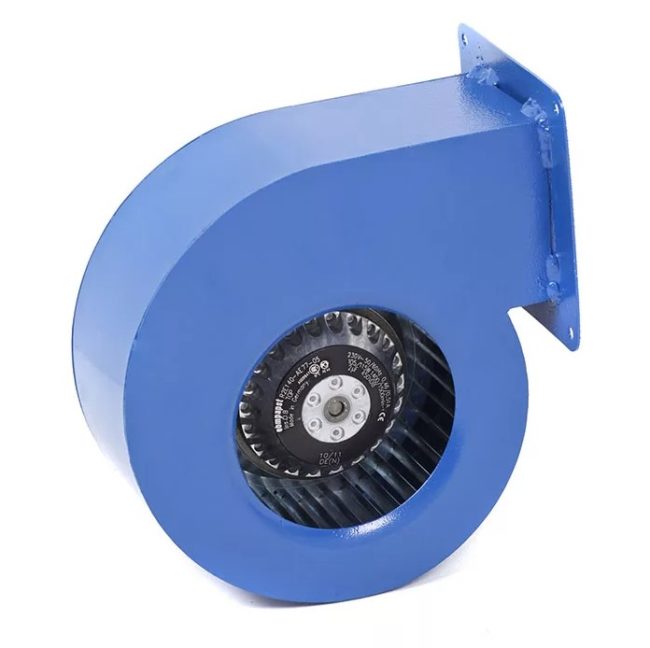 Снимка на радиален вентилатор с корпус тип „охлюв“