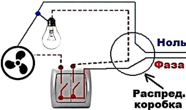 Снимка: Схема на свързване чрез отделен превключвател