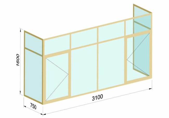 Снимка: Пример за размер на остъкляване на балкон в панелна къща