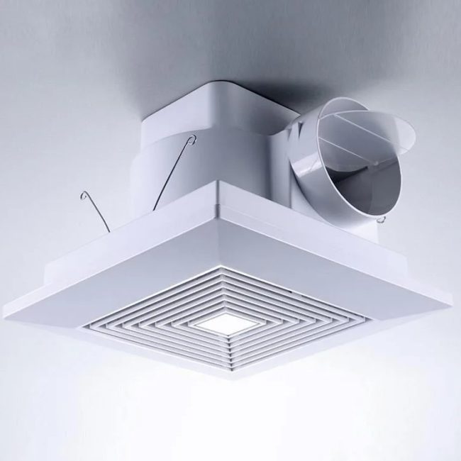 Снимка на вентилатор за таванна качулка с възвратен клапан и решетка