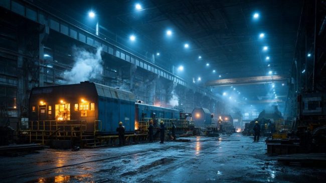 Дизелов генератор в завод в Новосибирск по време на работа