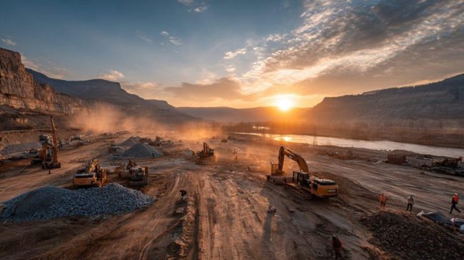 Подготовка на основата за изграждането на язовирна стена от валцуван бетон