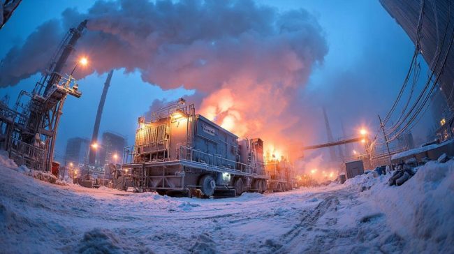 Зимна работа на дизелов генератор с мощност 1000 kW с отопление