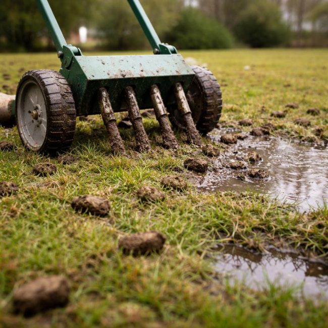 Пролетна аерация на тревата: кога наистина решава проблема с уплътнената почва и кога само влошава състоянието на тревата