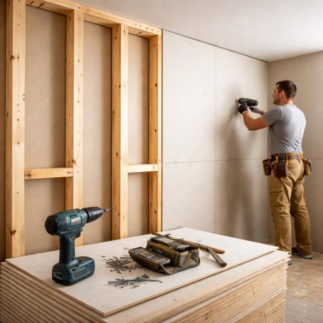 Гипсокартон върху дървена обшивка: принципи и практическо приложение