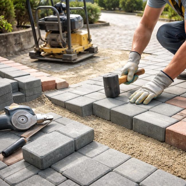 Монтаж на тротоарни плочи до ключ: пълен цикъл на работа за перфектен резултат