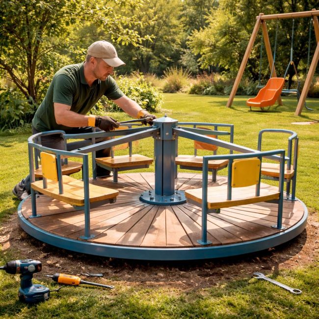Как сами да си изградите въртележка за детска площадка